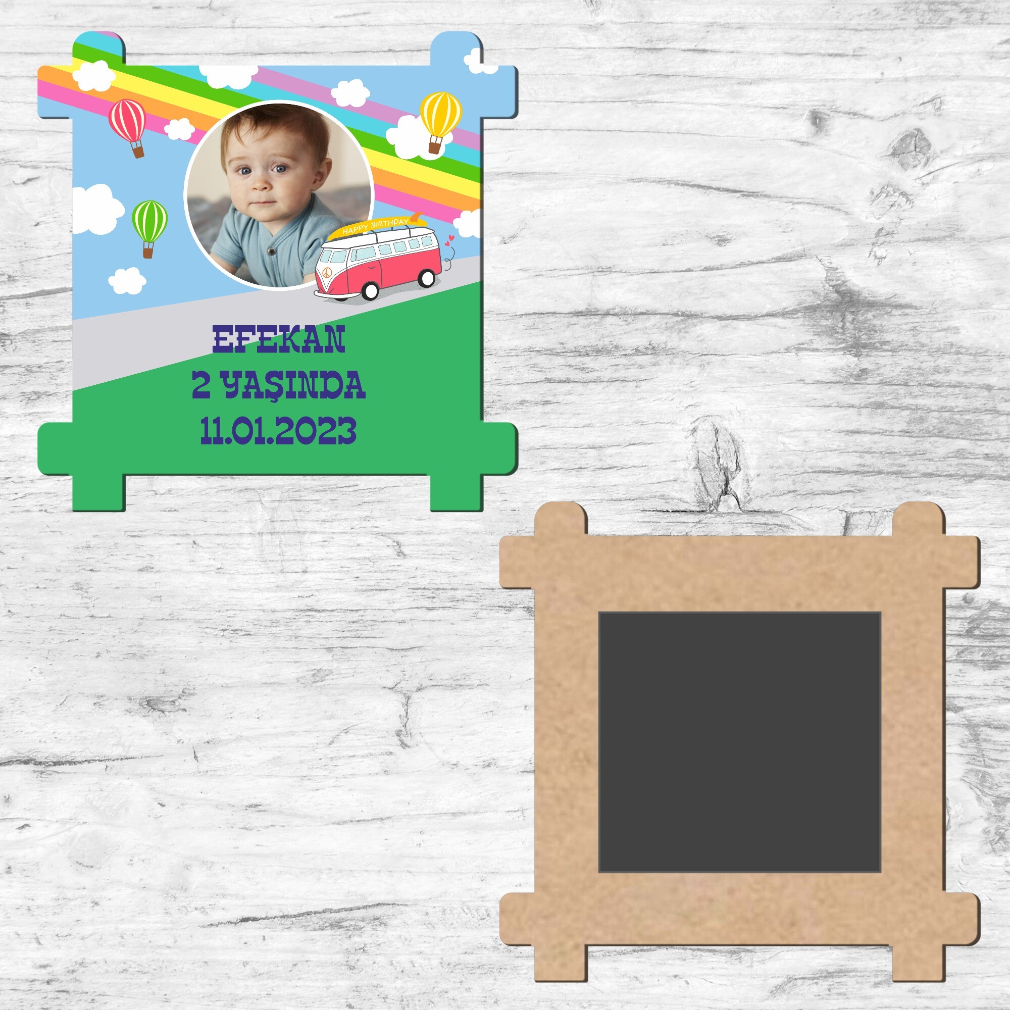 Otobüslü Ahşap Çit Şeklinde Magnet