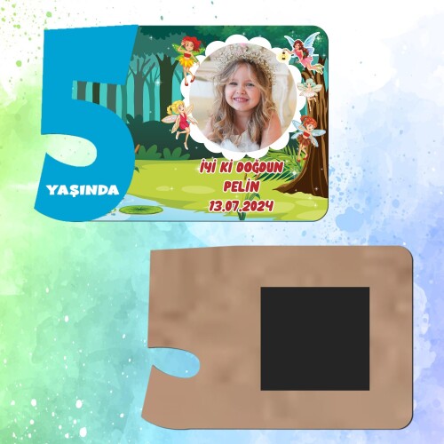 Peri Kızlar 5 Yaşında Erkek Çocuk Magnet Ahşap