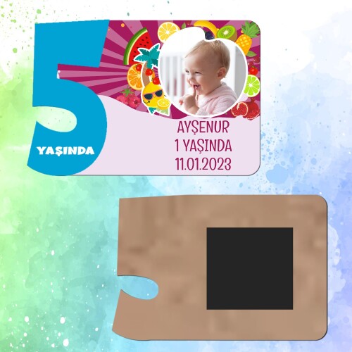 Meyveler Figürlü 5 Yaşında Erkek Çocuk Magnet Ahşap