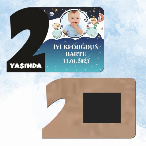 Küçük Prens 2 Yaşında Siyah Rakam Magnet Ahşap