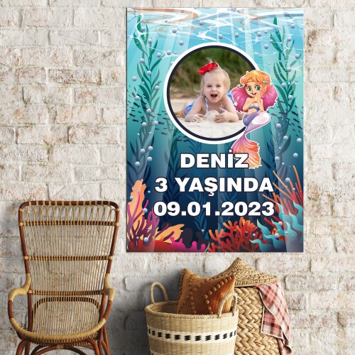 Deniz Kızı Doğum Günü Afişi