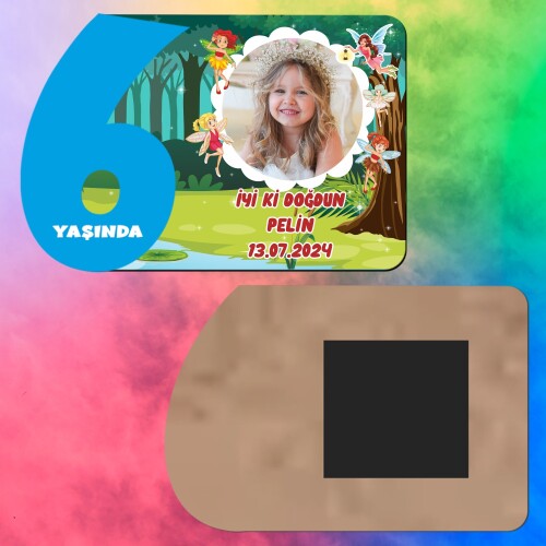 Peri Kızlar 6 Yaş Erkek Çocuk Ahşap Mavi Rakam Magnet