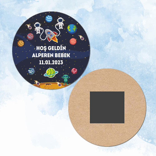 Uzay Temalı Açacaklı Buton Magnet