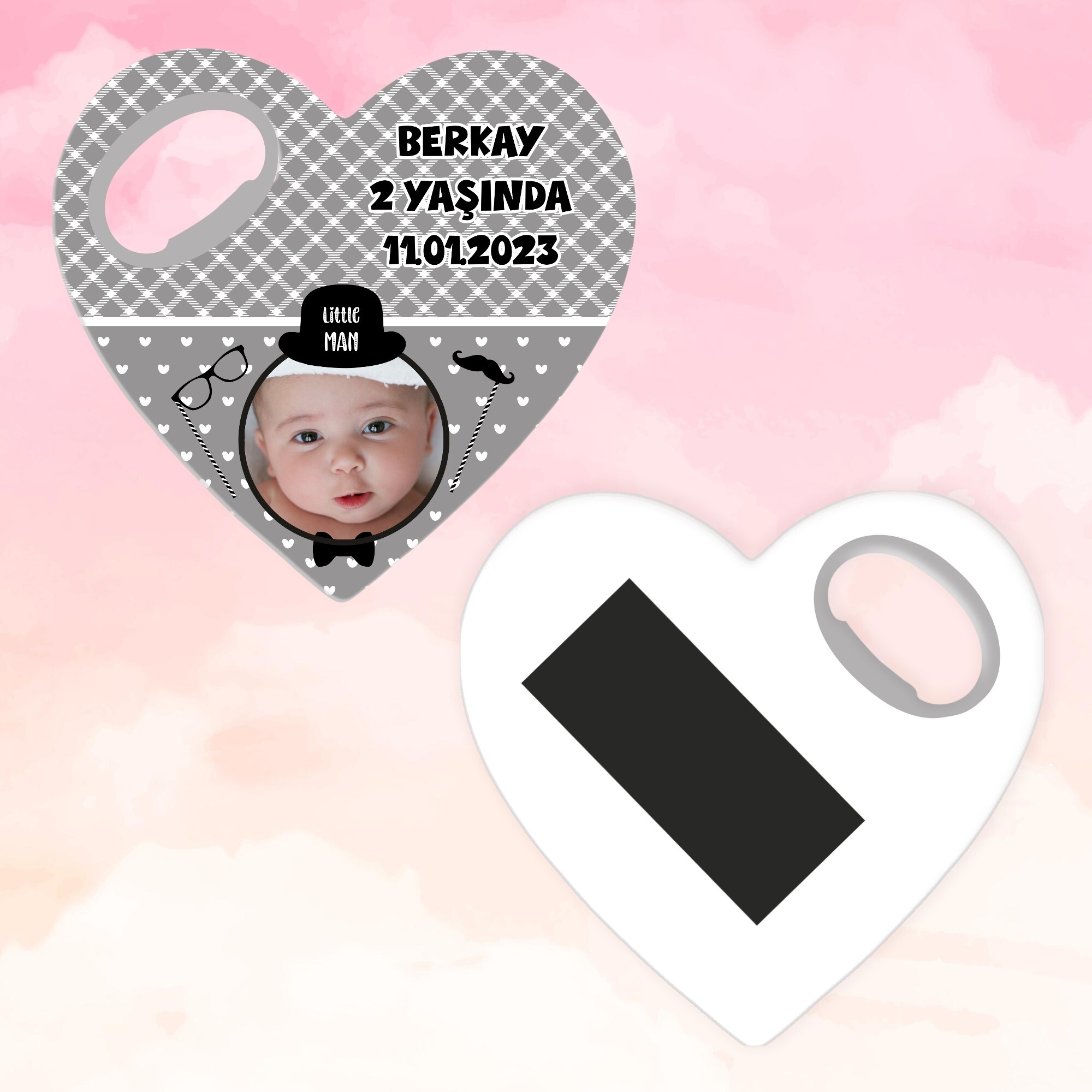 Little Man Küçük Adam Açacaklı Kalp Magnet