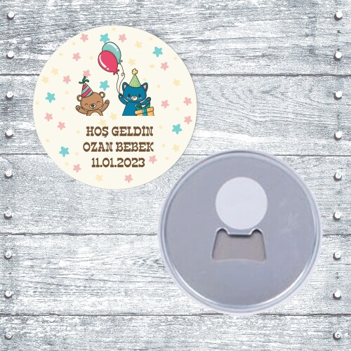 Ayı Figürlü Buton Magnet Açacak