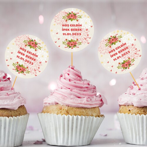 Çiçekli CupCake Kürdan