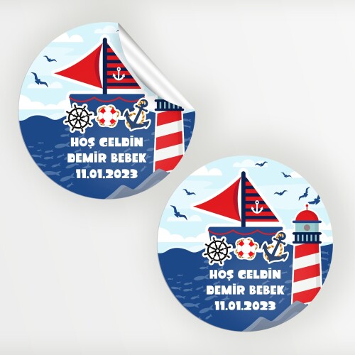 Denizci Teması Bebek Sticker Etiket