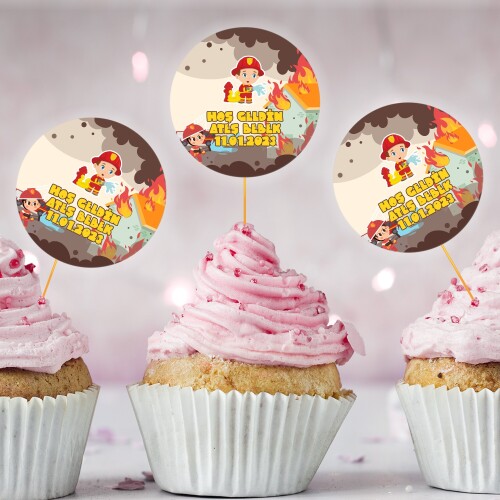 İtfaiyeci Çocuk CupCake Kürdan
