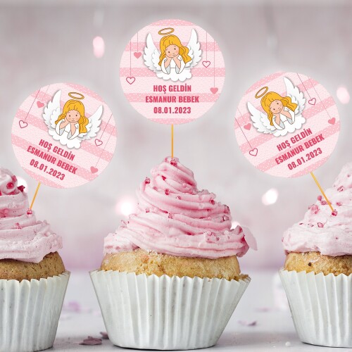 Melek Kanadı Temalı CupCake Kürdan