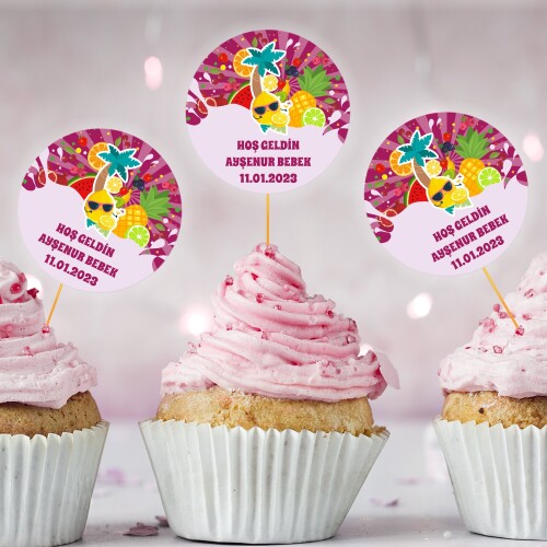 Meyveler Figürlü CupCake Kürdan