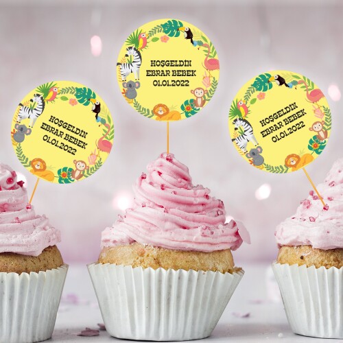 Orman Hayvanları Temalı CupCake Kürdan
