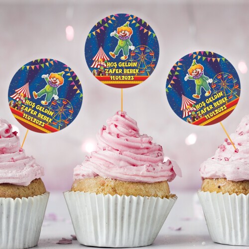 Palyaço Temalı CupCake Kürdan