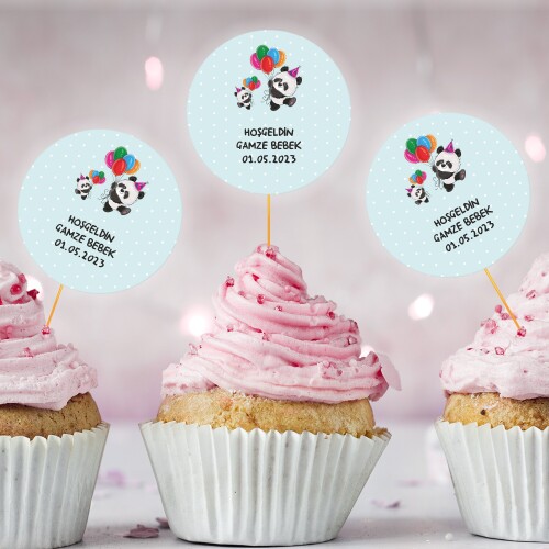 Panda Temalı CupCake Kürdan