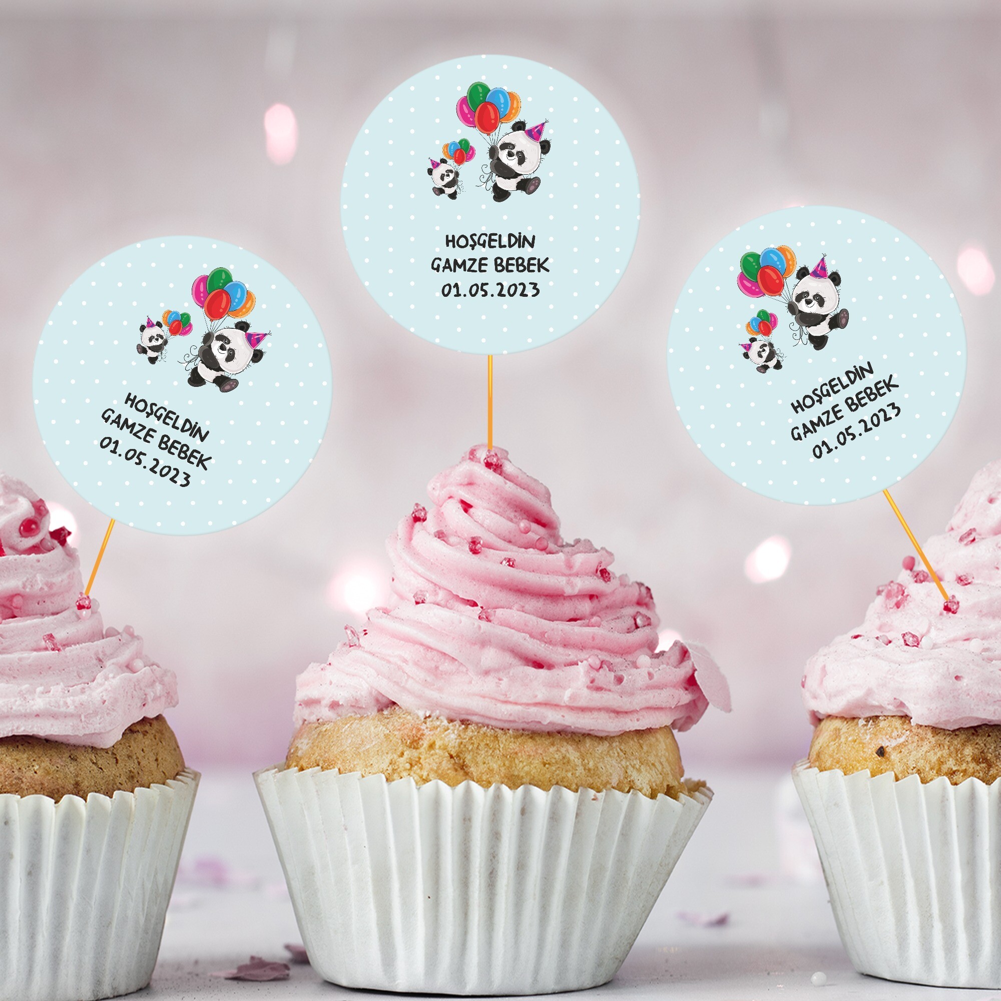 Panda Temalı CupCake Kürdan
