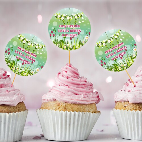 Papatya ve Laleli CupCake Kürdan