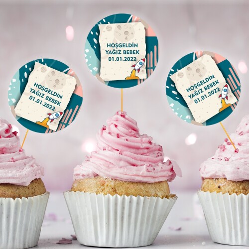 Roket Temalı CupCake Kürdan