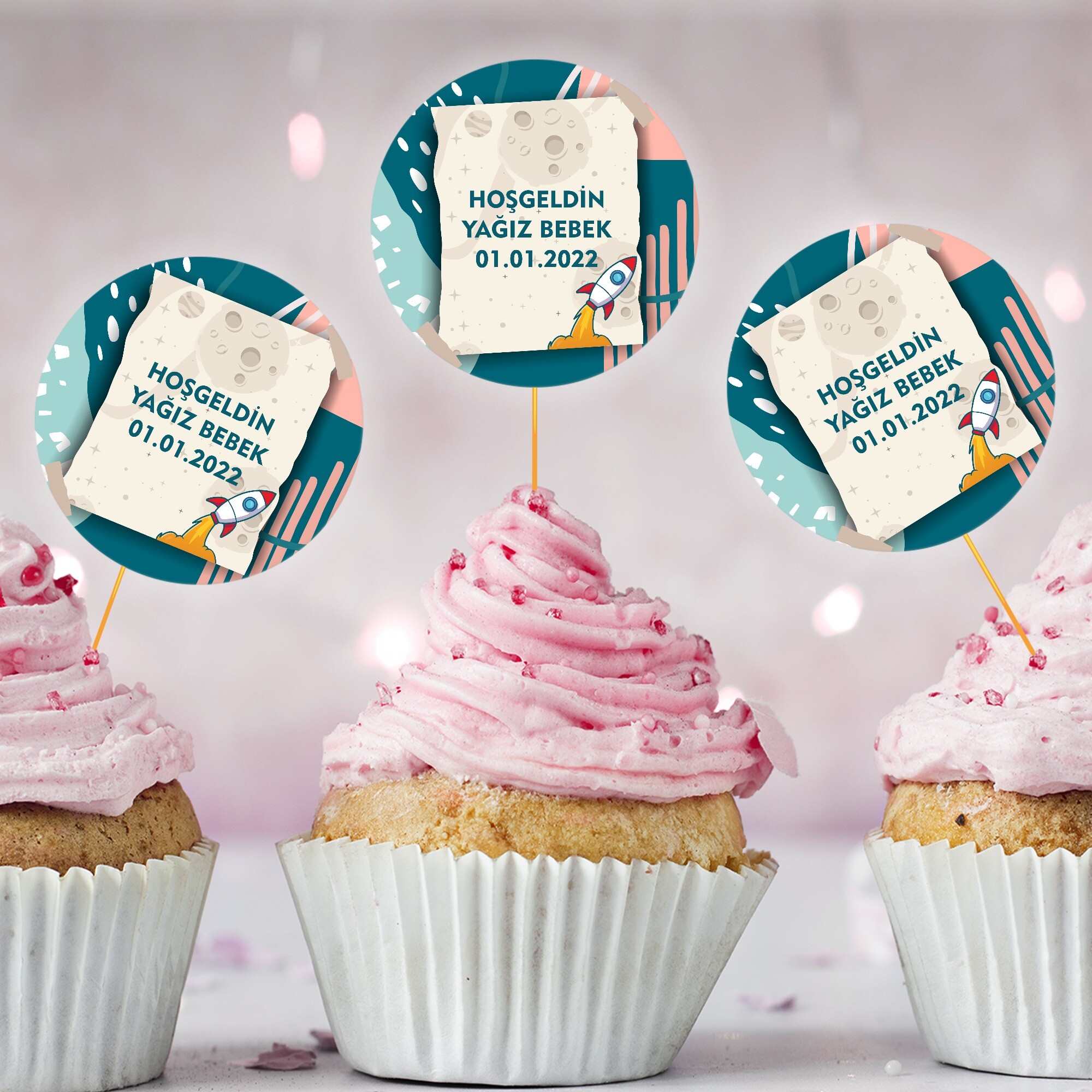 Roket Temalı CupCake Kürdan