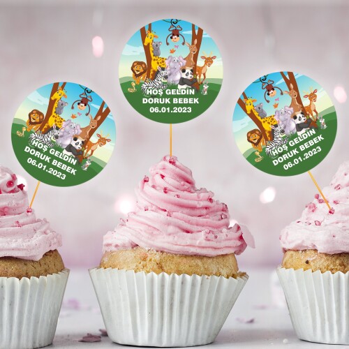 Safari Temalı CupCake Kürdan