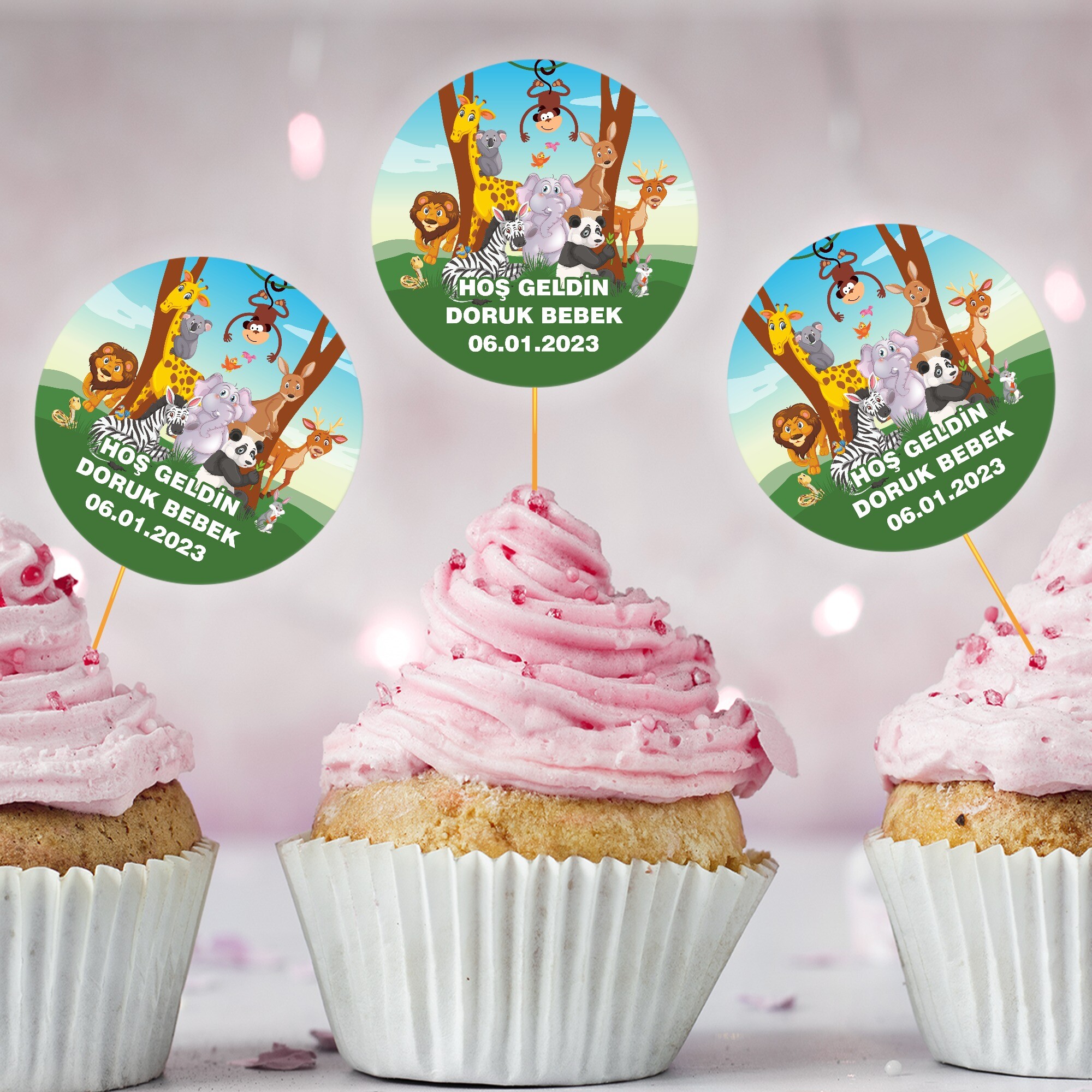 Safari Temalı CupCake Kürdan
