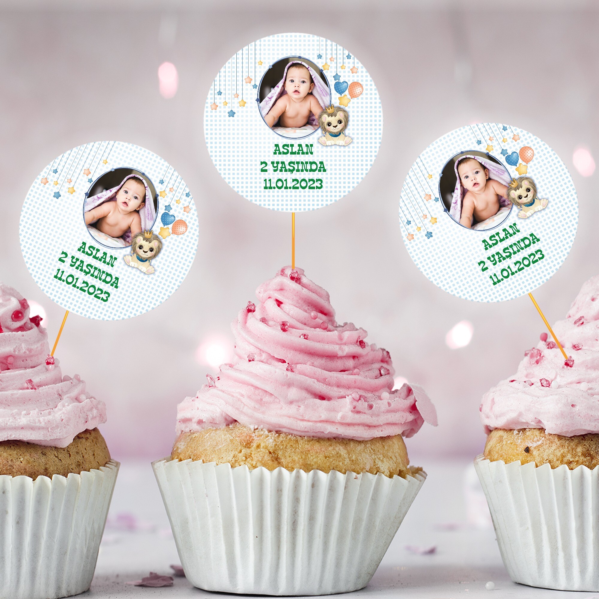 Sevimli Aslan Cup Cake Kürdan Süs