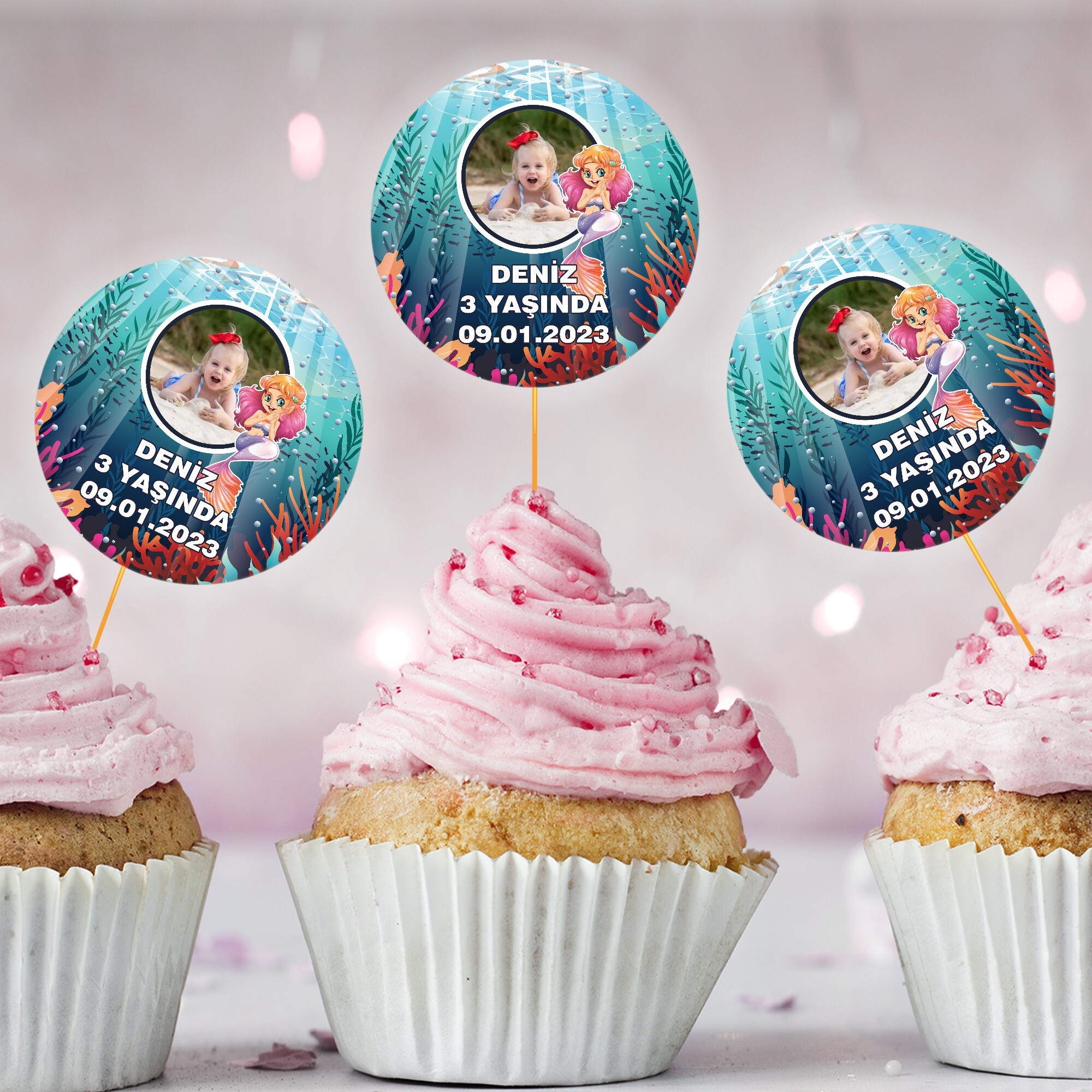 Deniz Kızı Cup Cake Kürdan Süs