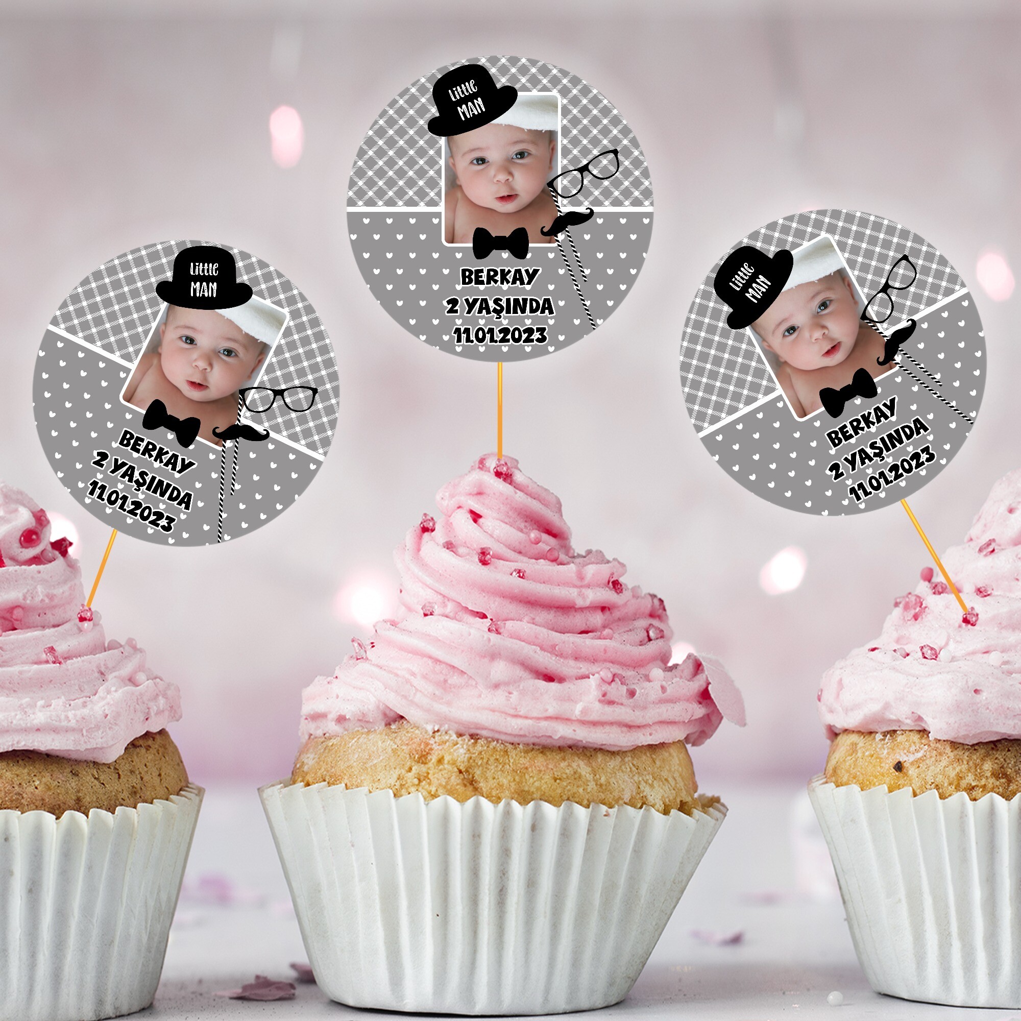 Little Man Küçük Adam Cup Cake Kürdan Süs