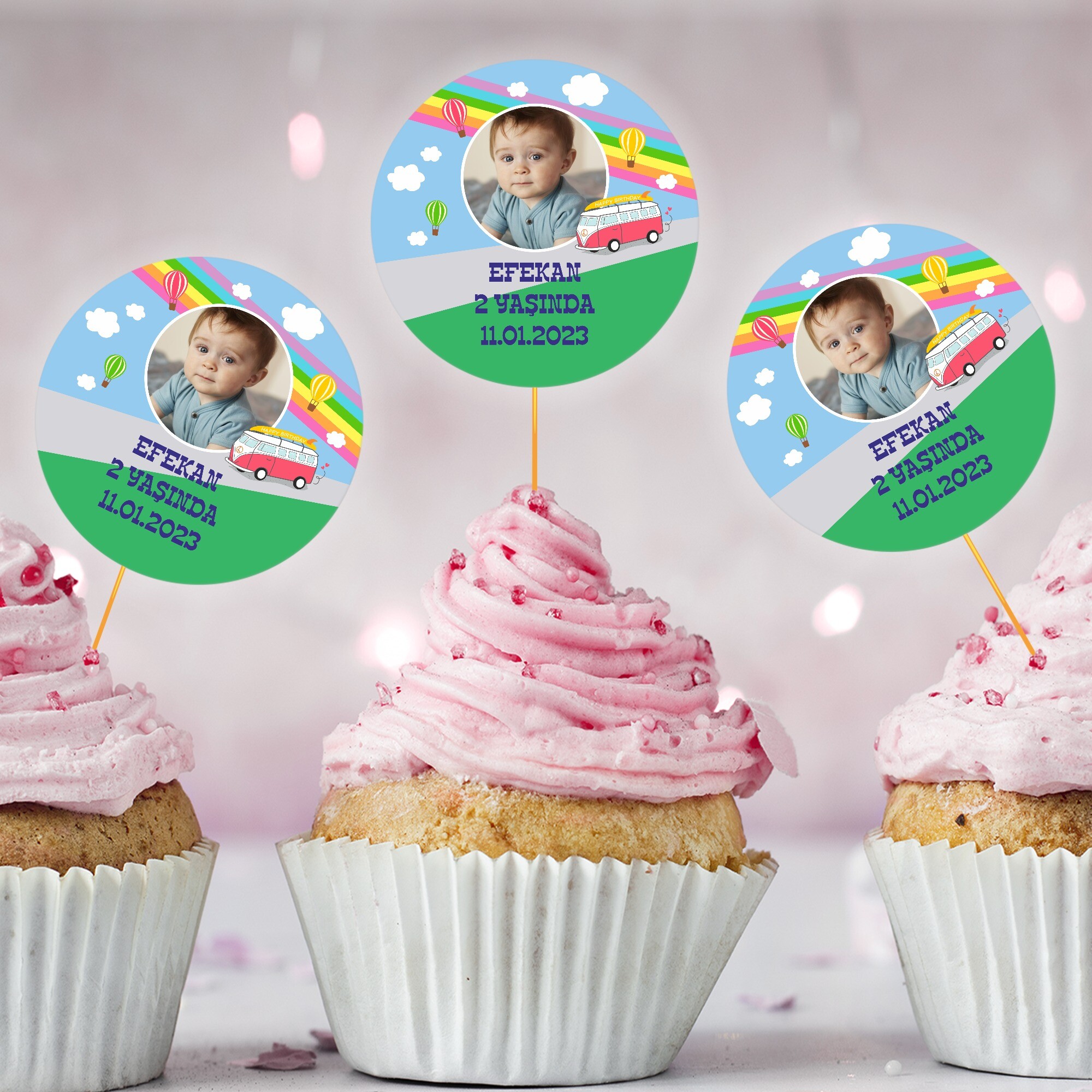 Otobüslü Cup Cake Kürdan Süs