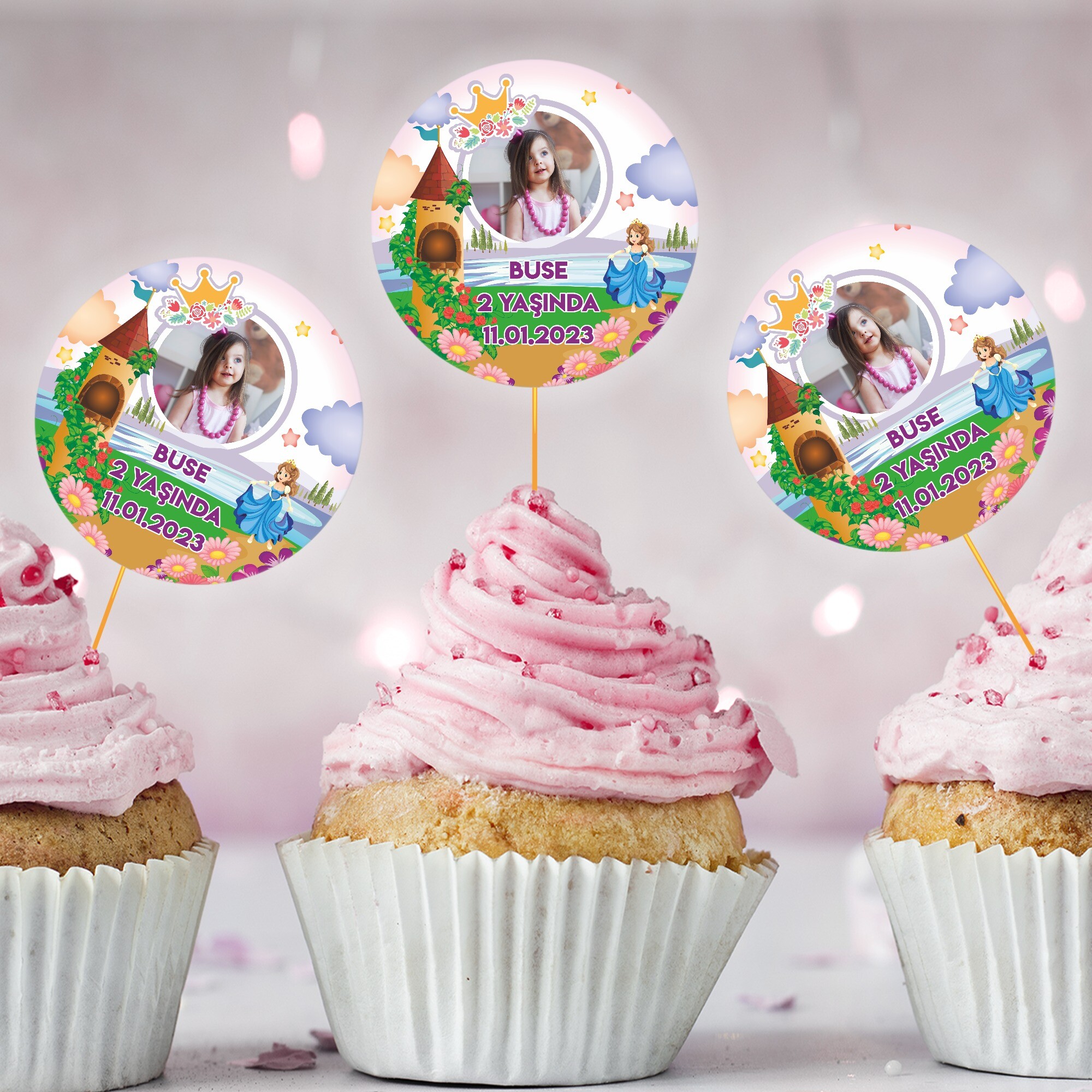 Prenses Tasarım Cup Cake Kürdan Süs