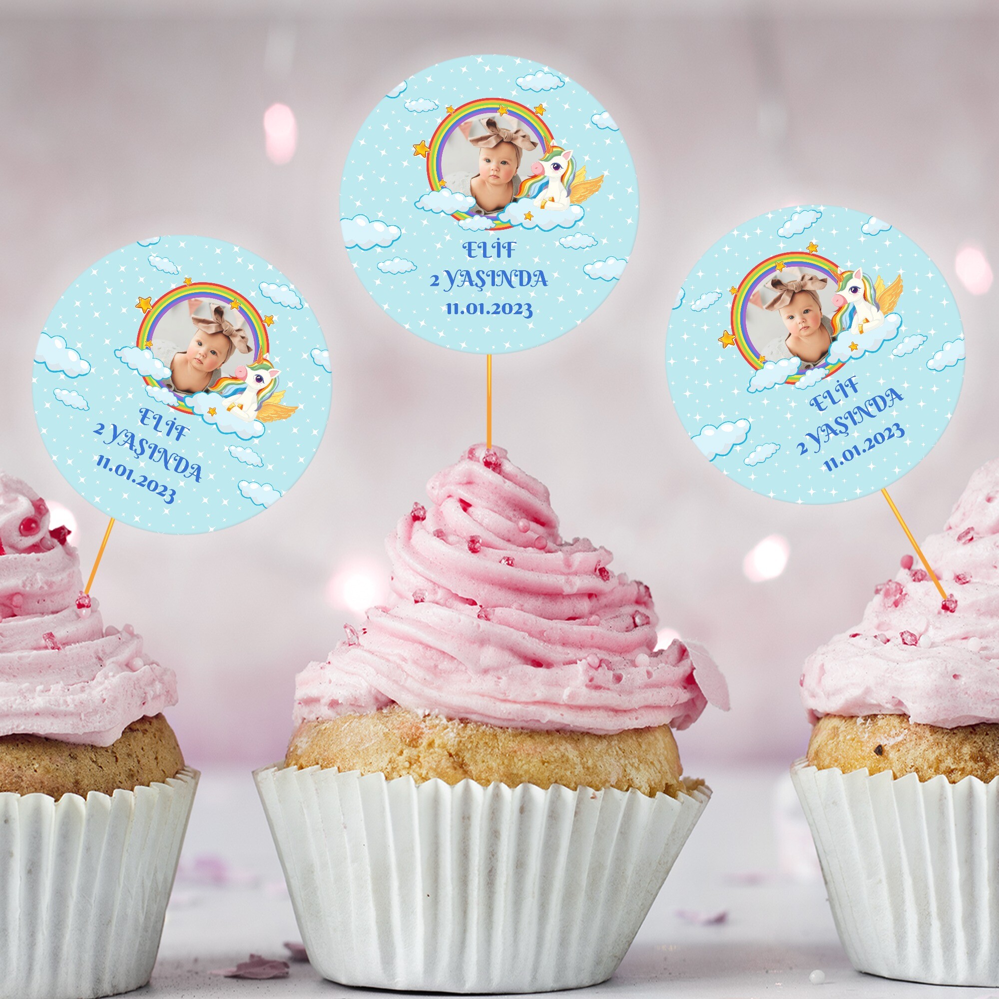 Unicornlu Cup Cake Kürdan Süs