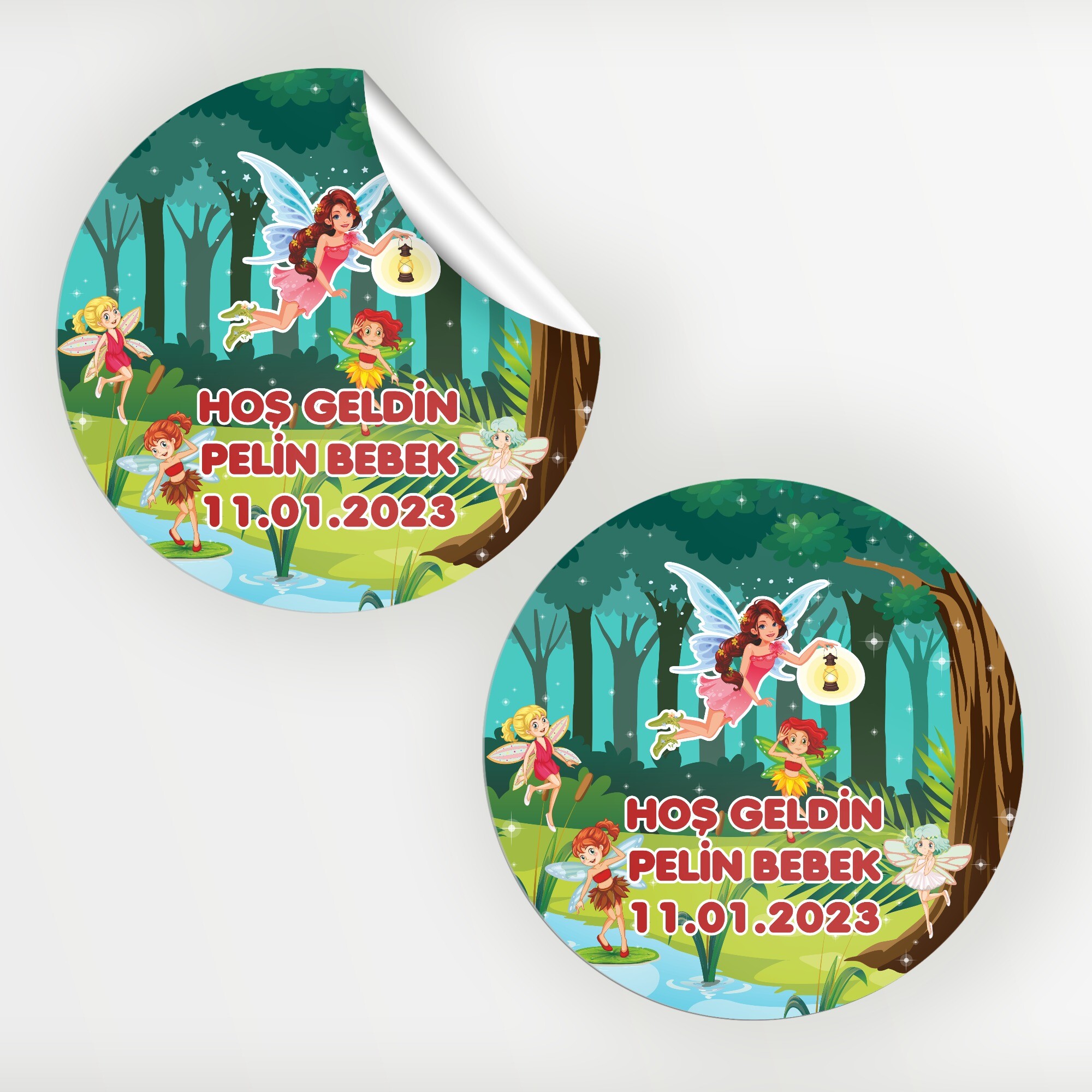 Peri Kızlar Bebek Sticker Etiket