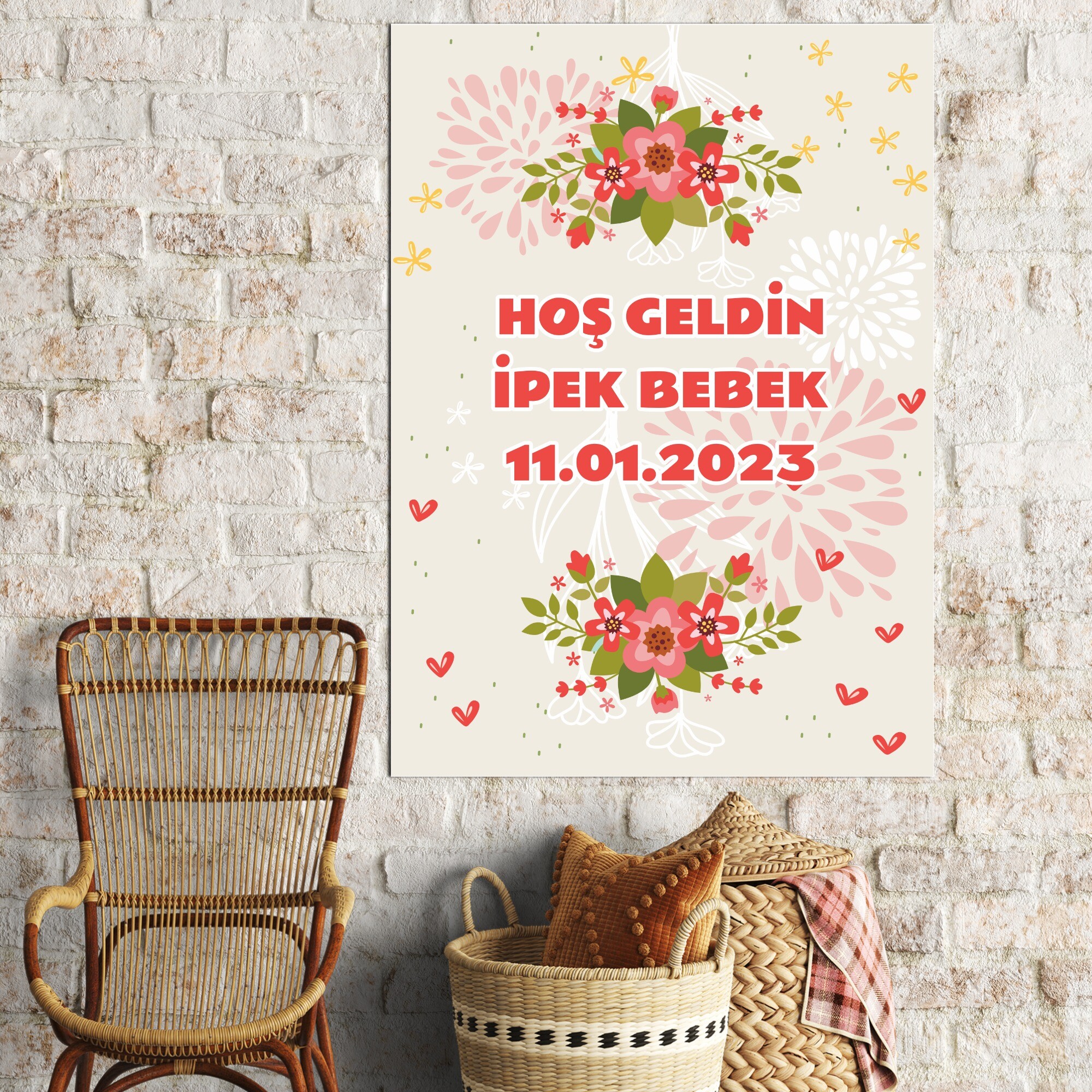 Çiçekli Parti Afişi