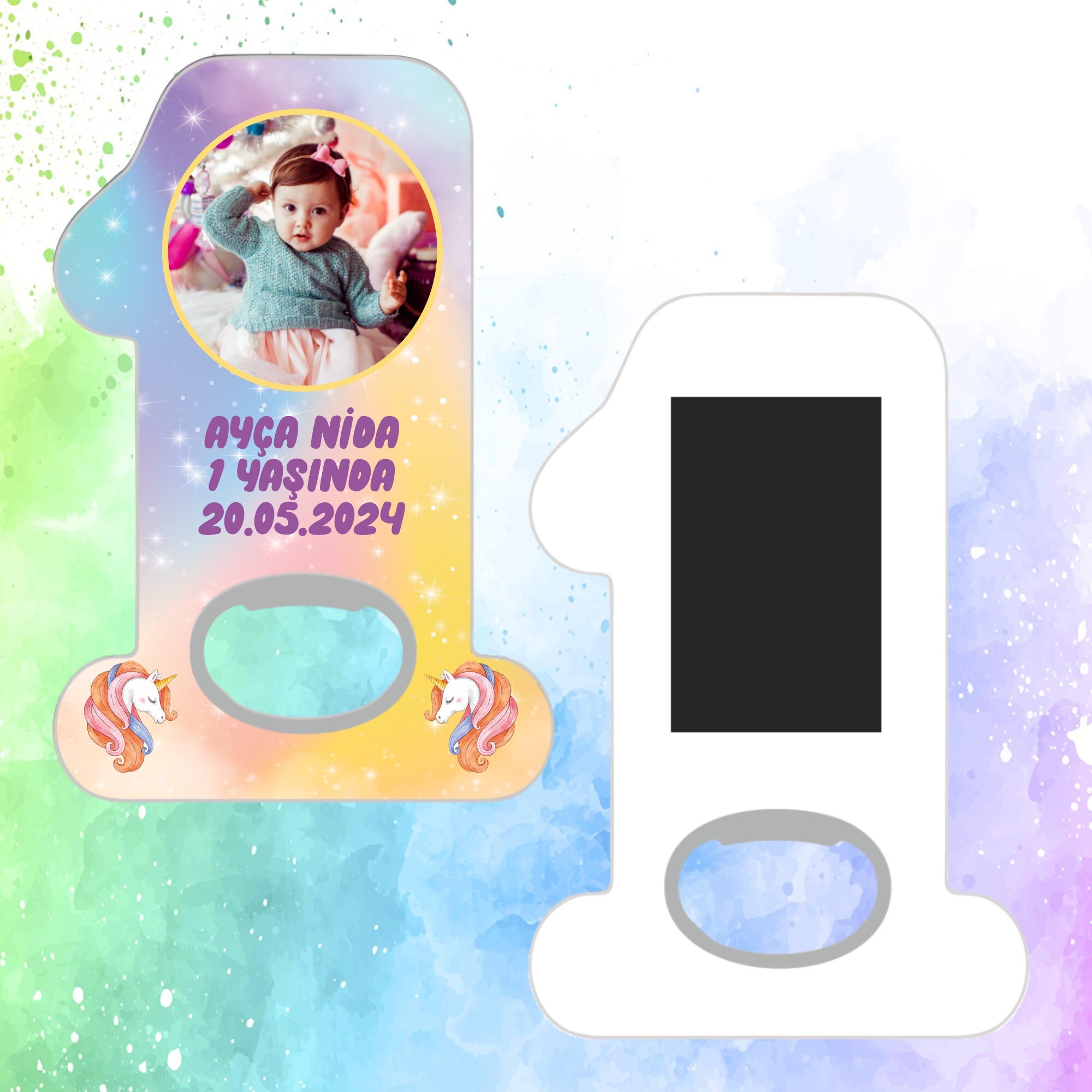 Unicorn 1 Yaş Doğum Günü Magneti