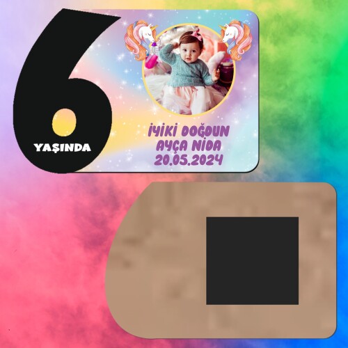 Unicorn 6 Yaş Siyah Rakamlı Ahşap Yaş Magnet