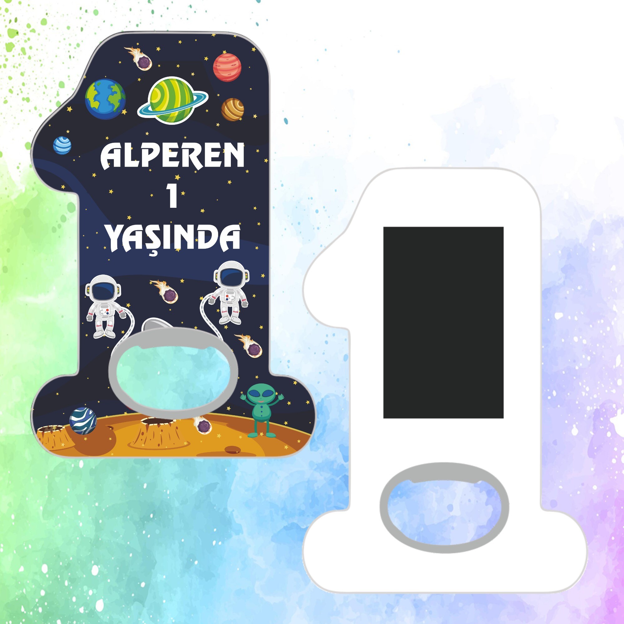 Uzay Temalı Açacaklı 1 Yaş Magnet