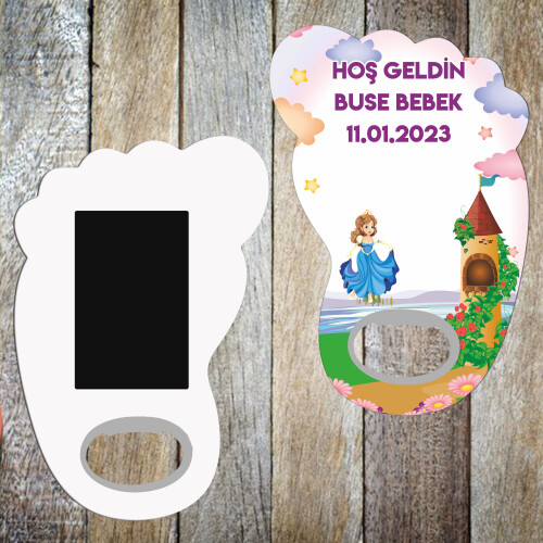 Prenses Tasarım Bebek Ayağı Magnet Açacak