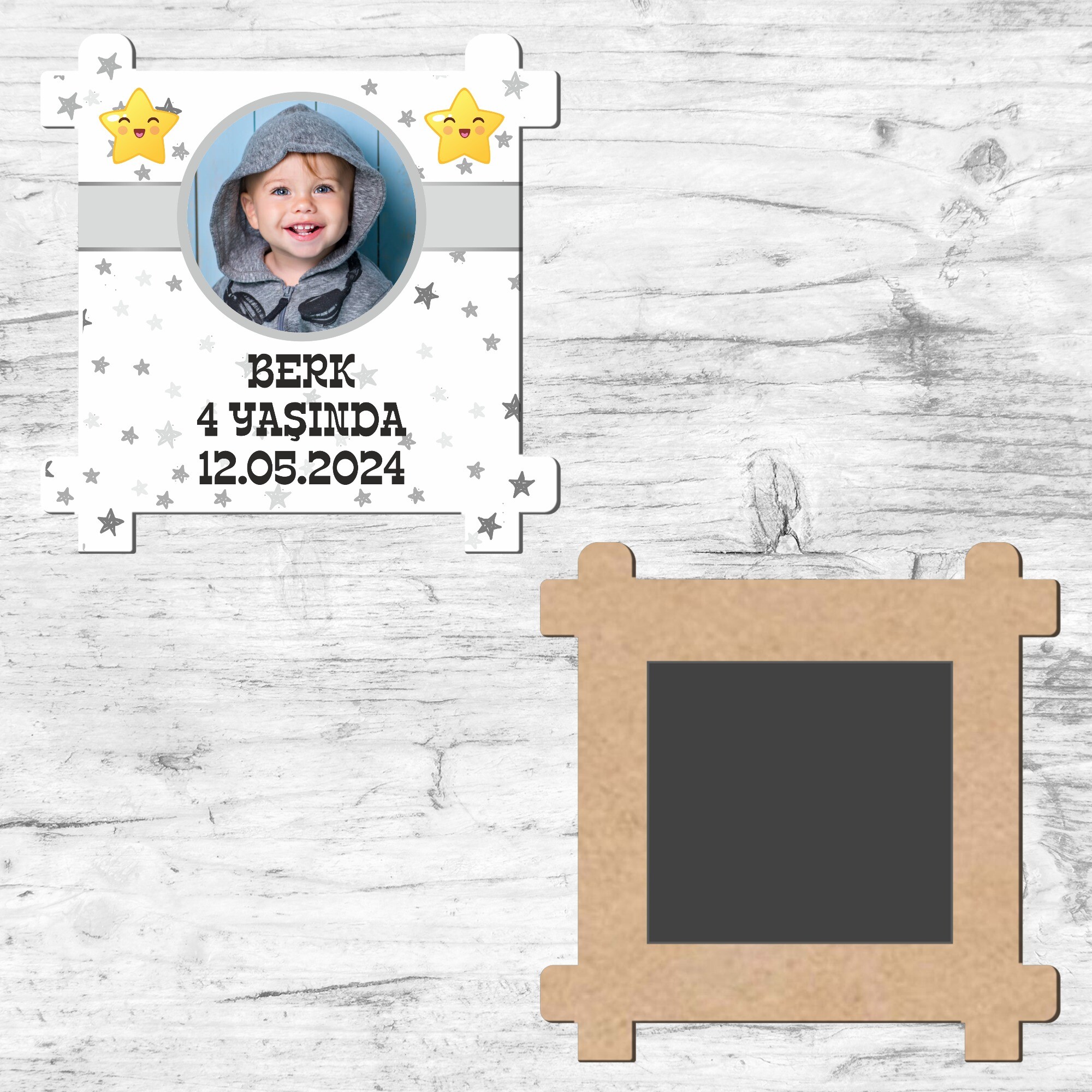 Star Temalı Ahşap Çit Şeklinde Magnet