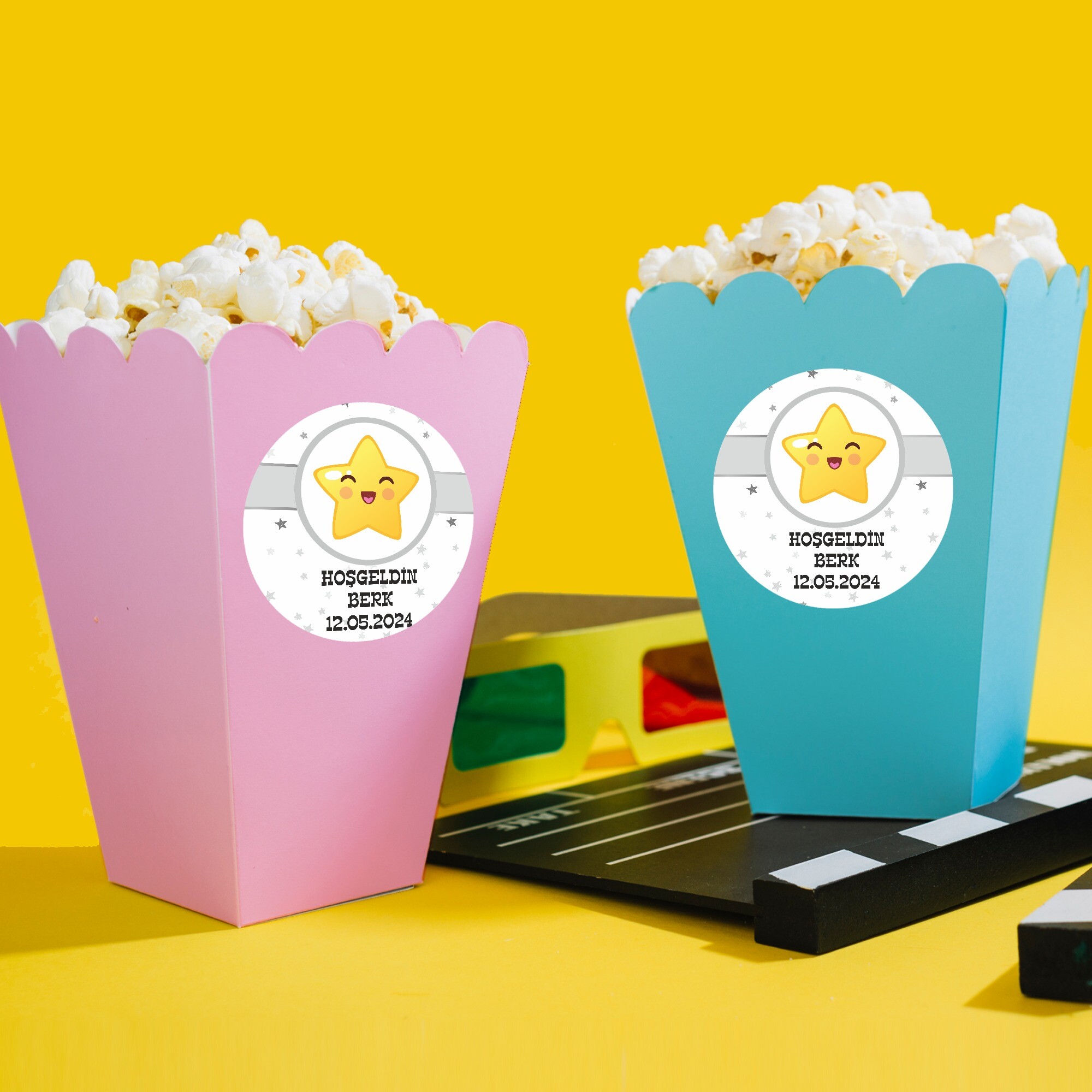 Star Temalı Patlamış Mısır Kutusu