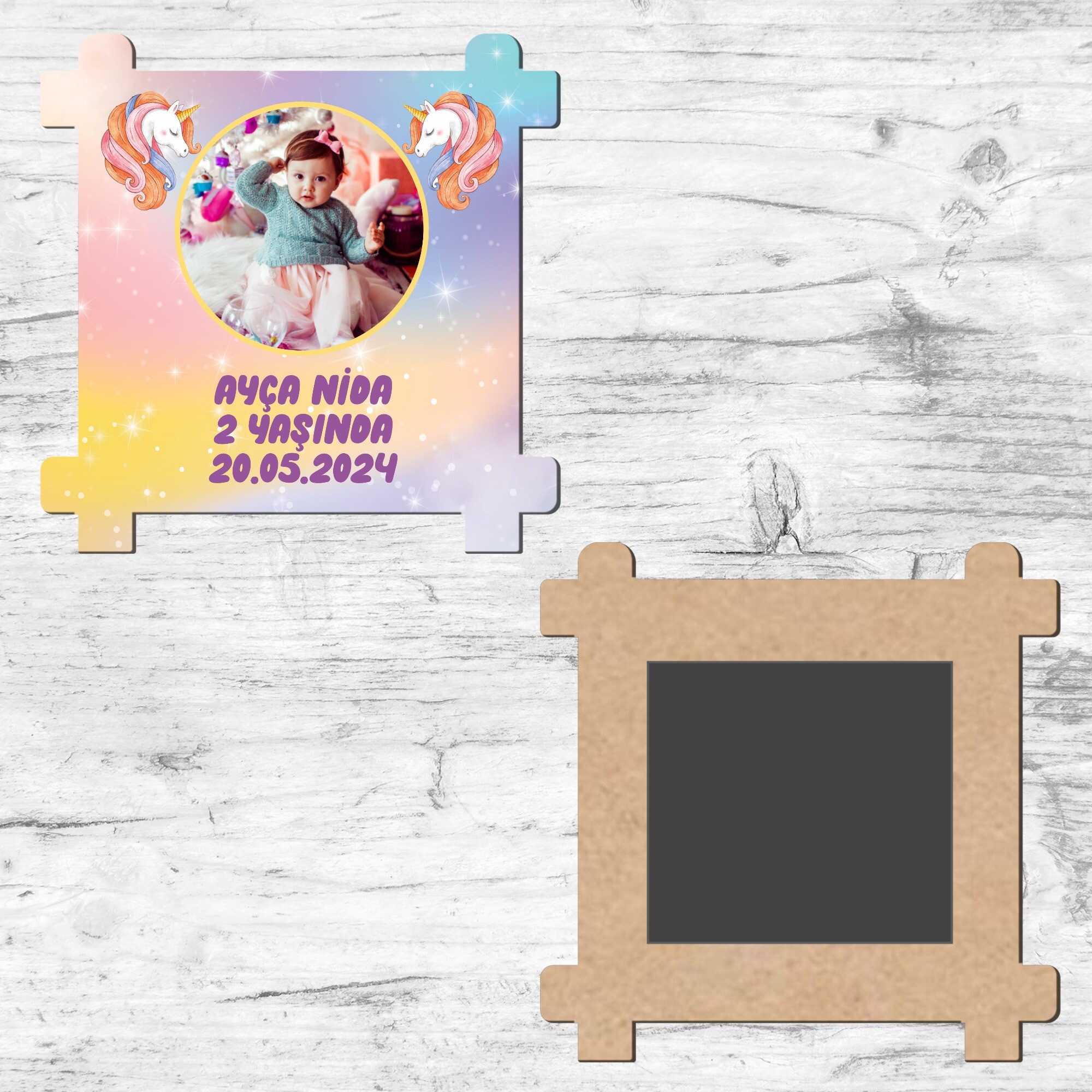Unicorn Ahşap Çit Şeklinde Magnet