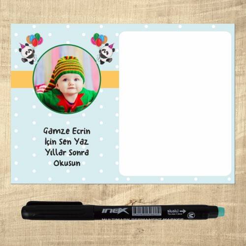 Panda Temalı Kalemli Magnet Notluk