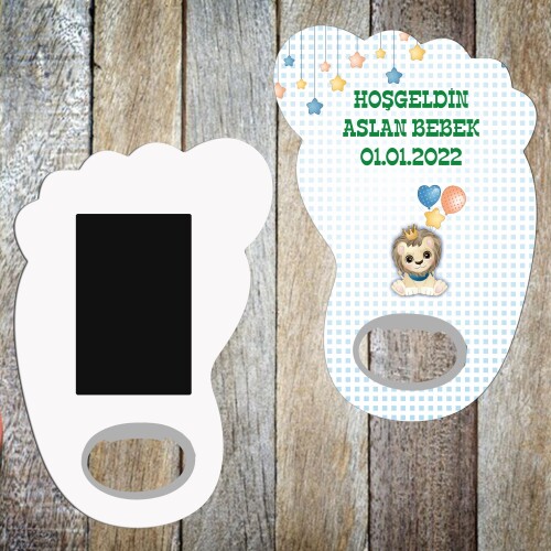 Sevimli Aslan Bebek Ayağı Magnet Açacak