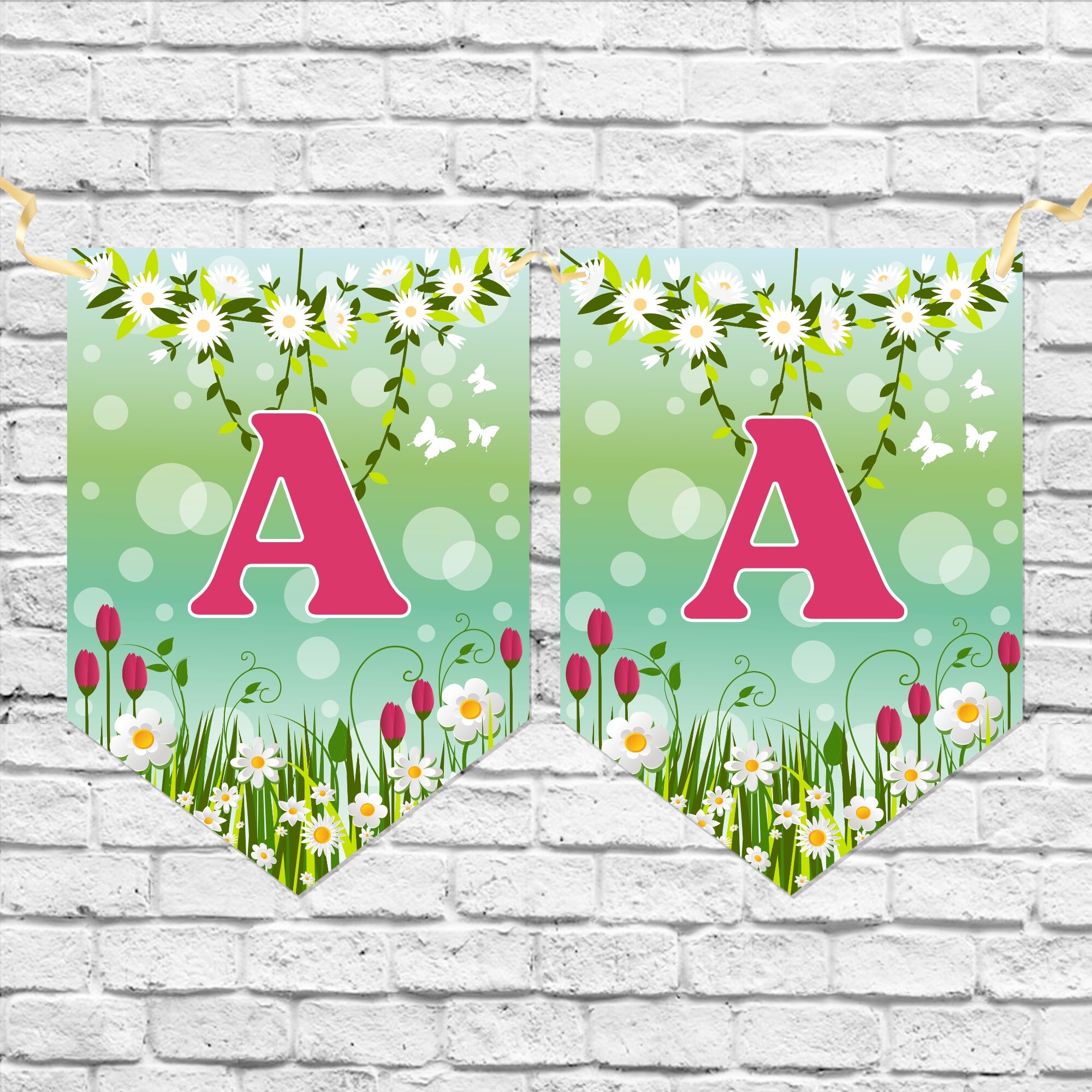 Papatya ve Laleli Harf Banner