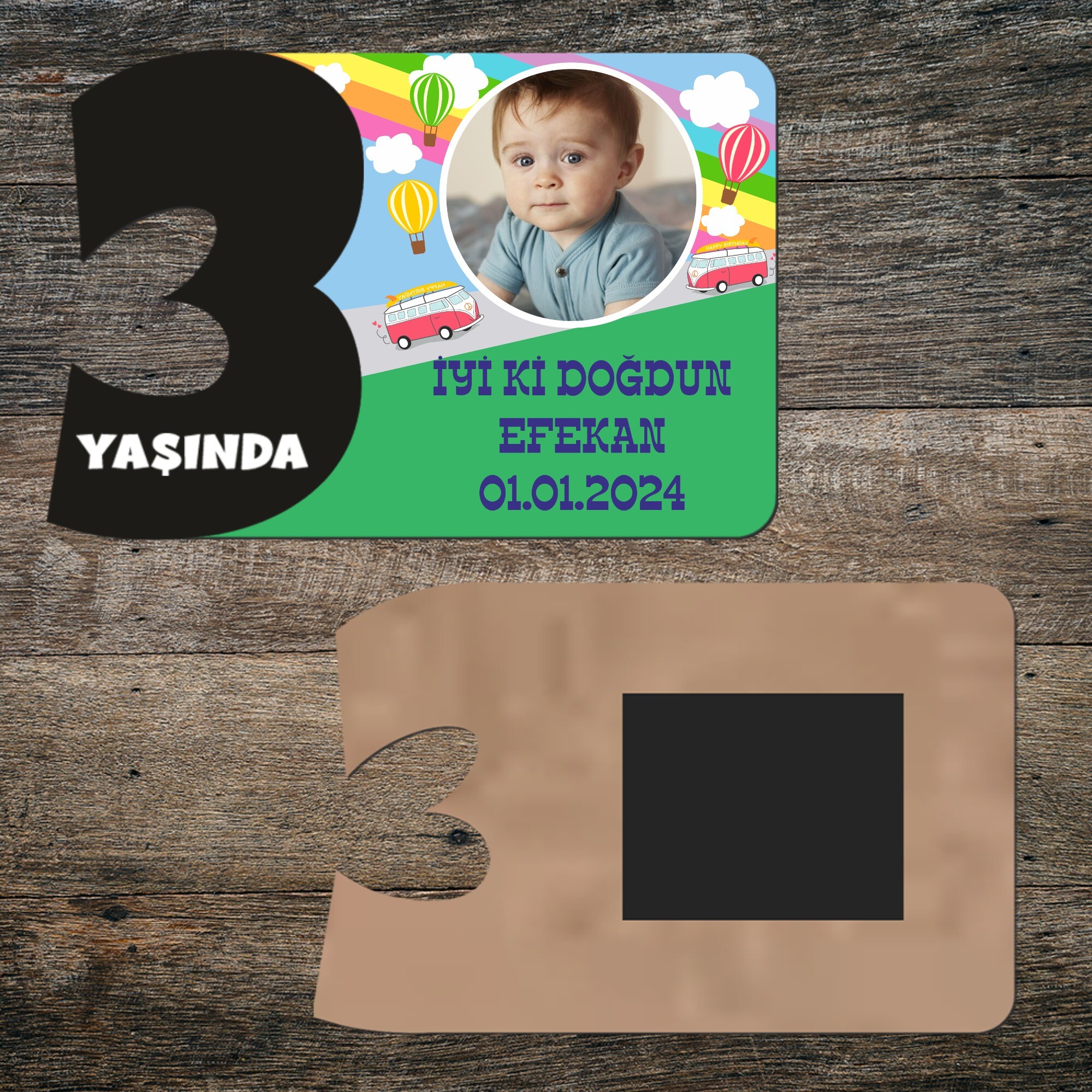 Otobüslü 3 Rakamlı Hatıra Magnet Siyah