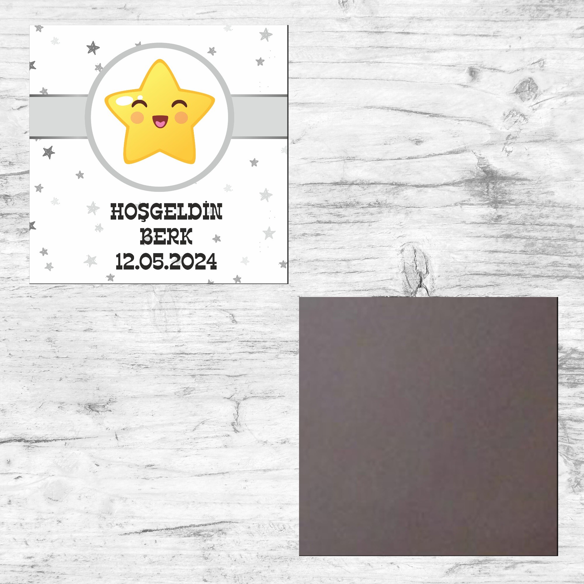 Star Temalı Klasik Kare Bebek Magnet