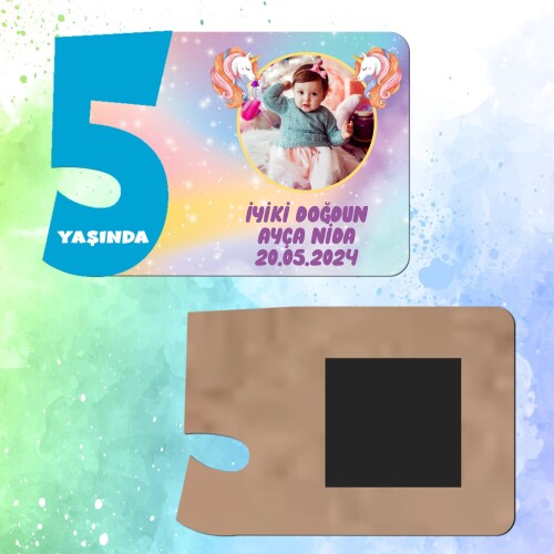 Unicorn 5 Yaşında Erkek Çocuk Magnet Ahşap