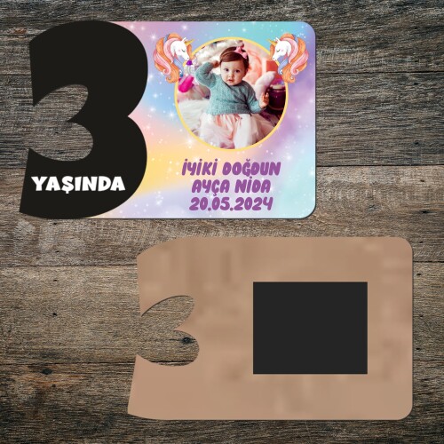 Unicorn 3 Rakamlı Hatıra Magnet Siyah