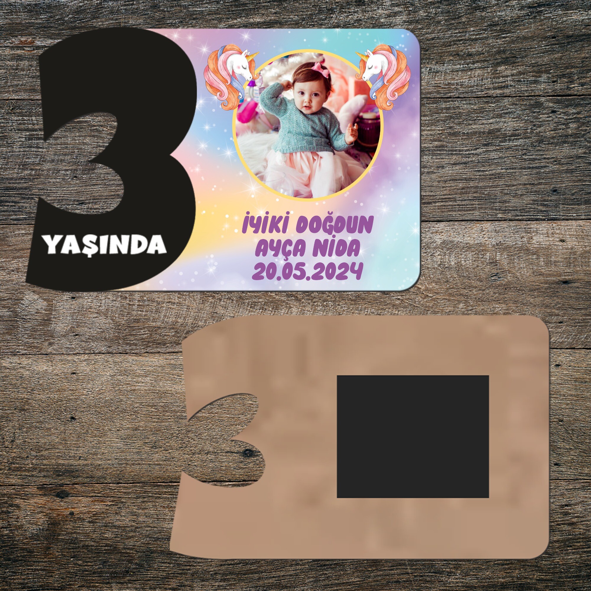 Unicorn 3 Rakamlı Hatıra Magnet Siyah