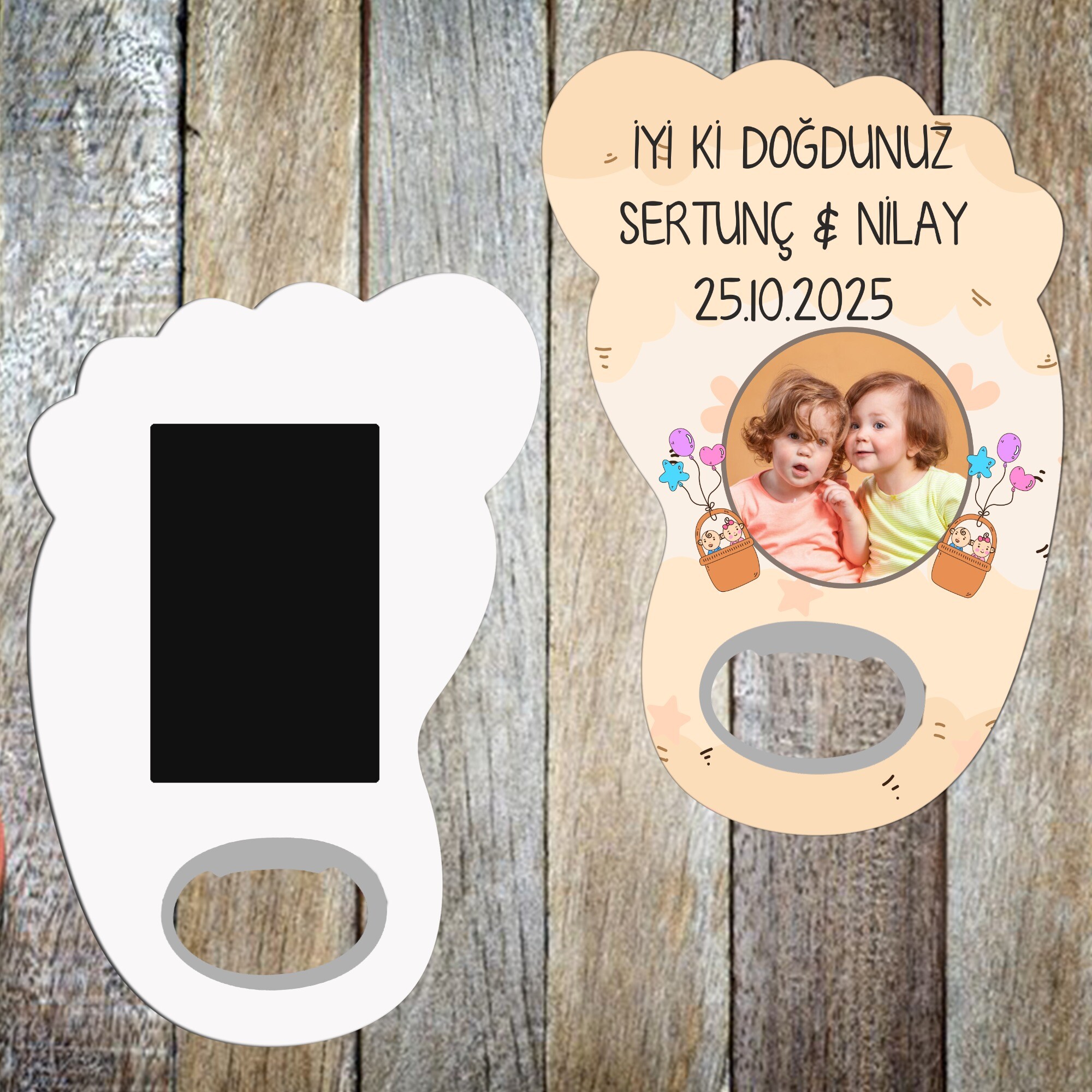 İkiz Bebek Ayak Şeklinde Magnet Açacak