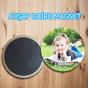 Resminizden Daire Ahşap Magnet