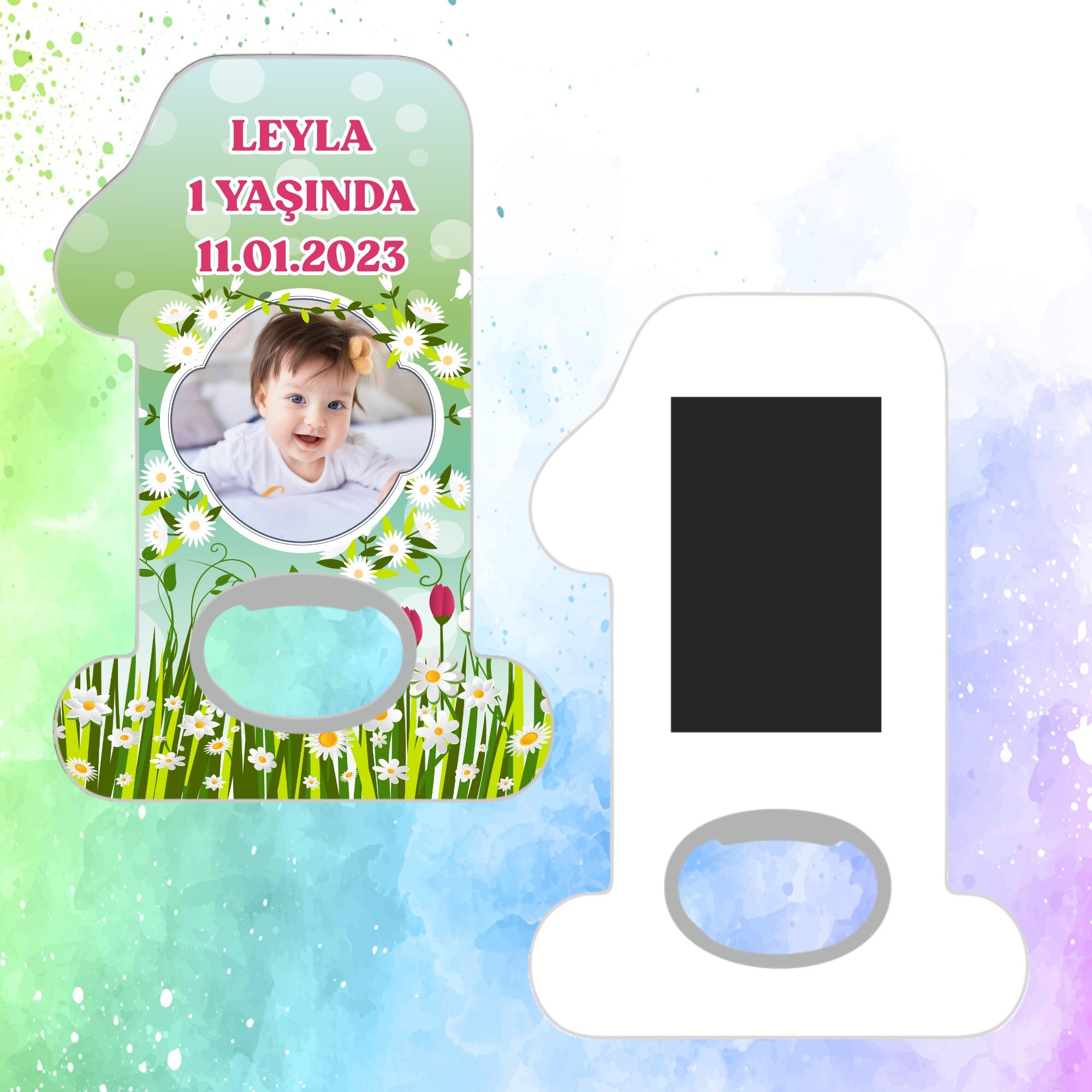 Papatya ve Laleli 1 Yaş Doğum Günü Magneti