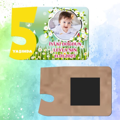 Papatya ve Laleli 5 Yaşında Magnet Sarı Rakam